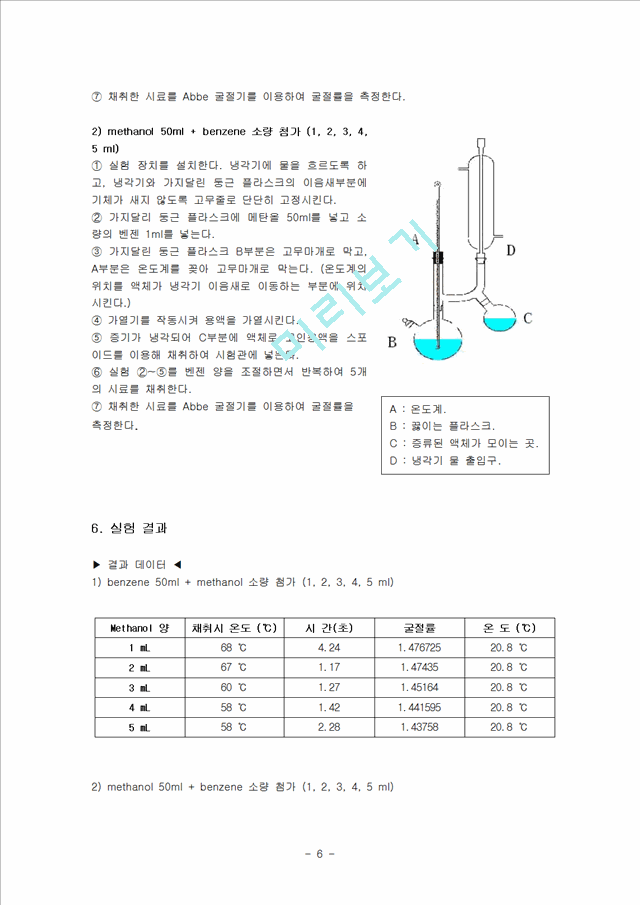 [자연과학][실험보고서] 액체-증기 평형 [함께 끓는 혼합물].hwp